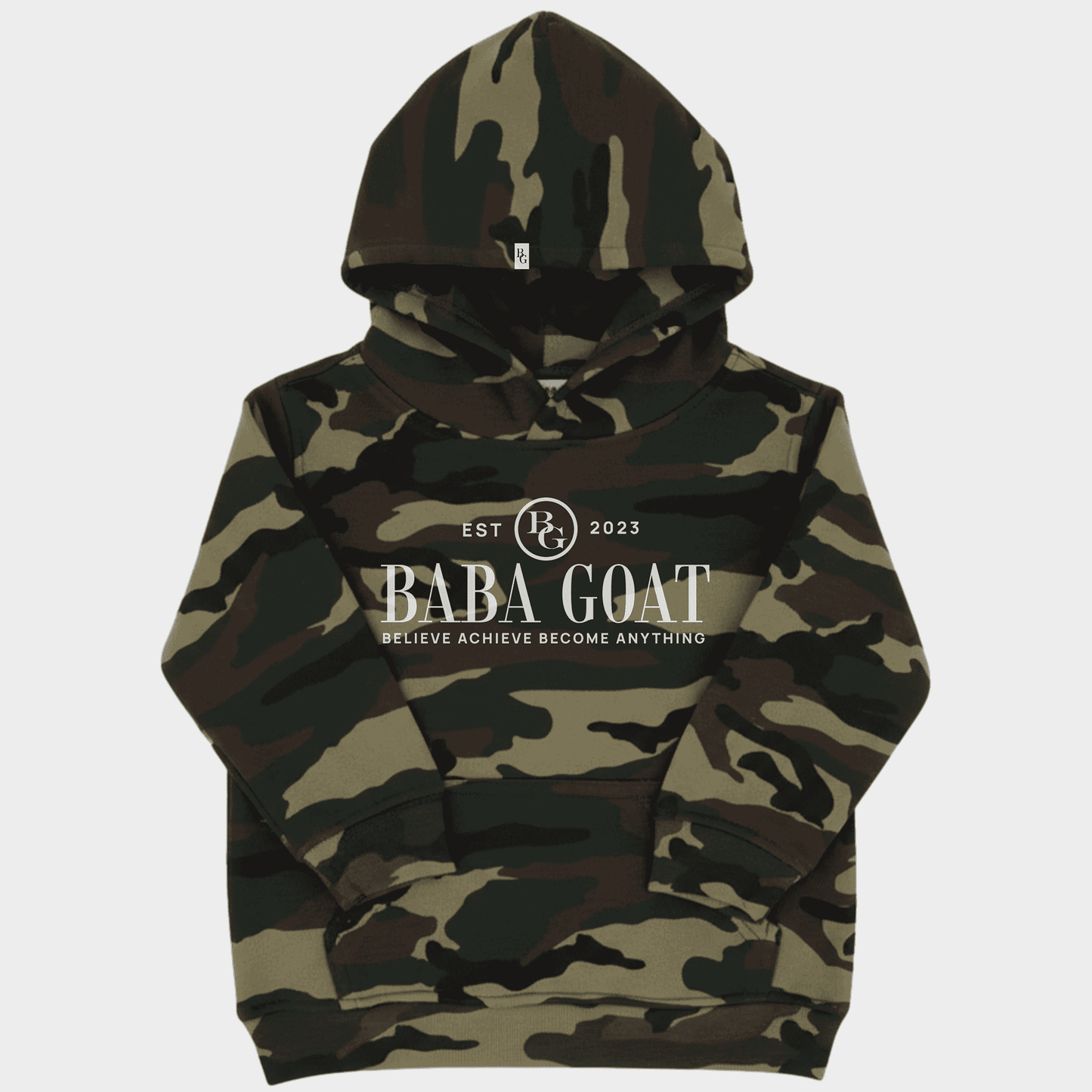 Soft fleece interior texture of BABA GOAT kids hoodie