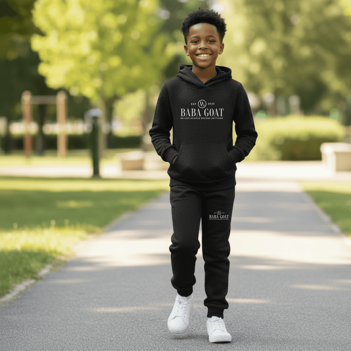 Young Believers Streetwear Premium Sweatsuit in navy blue