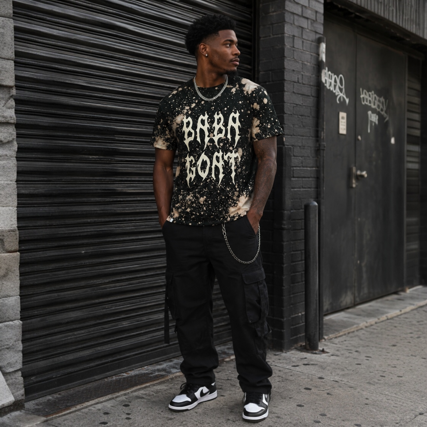 Exploratory Bleach Wash Streetwear T-Shirt