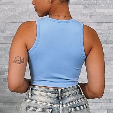 WOMEN RIBBED CROP TOP BG 1008A