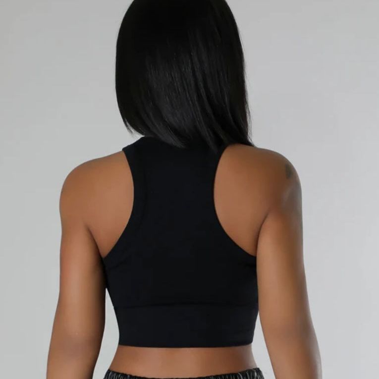 WOMEN RIBBED CROP TOP BG 1008A