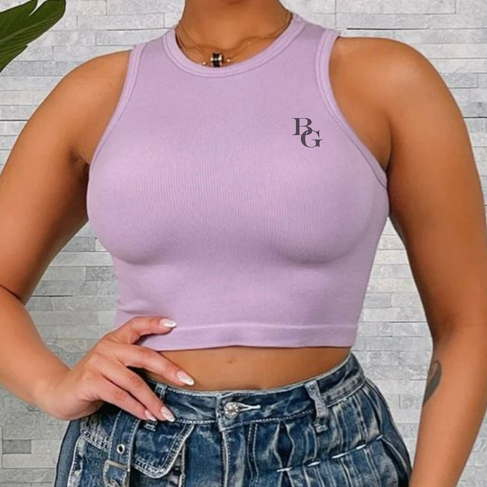 WOMEN RIBBED CROP TOP BG 1008A