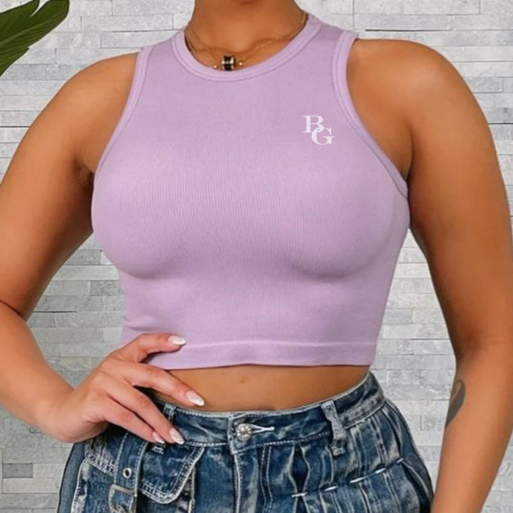 WOMEN RIBBED CROP TOP BG 1008A