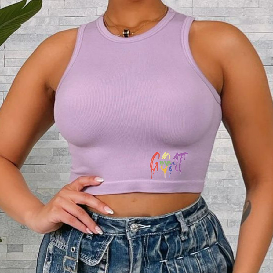 WOMAN RIBBED SEAMLESS CROP TOP 1008C