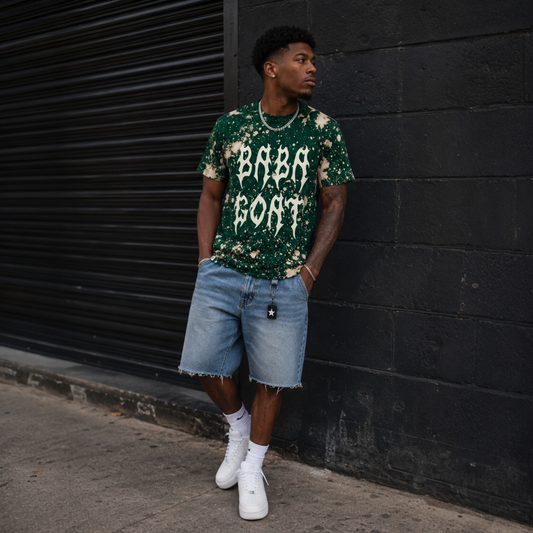 Exploratory Bleach Wash Streetwear T-Shirt