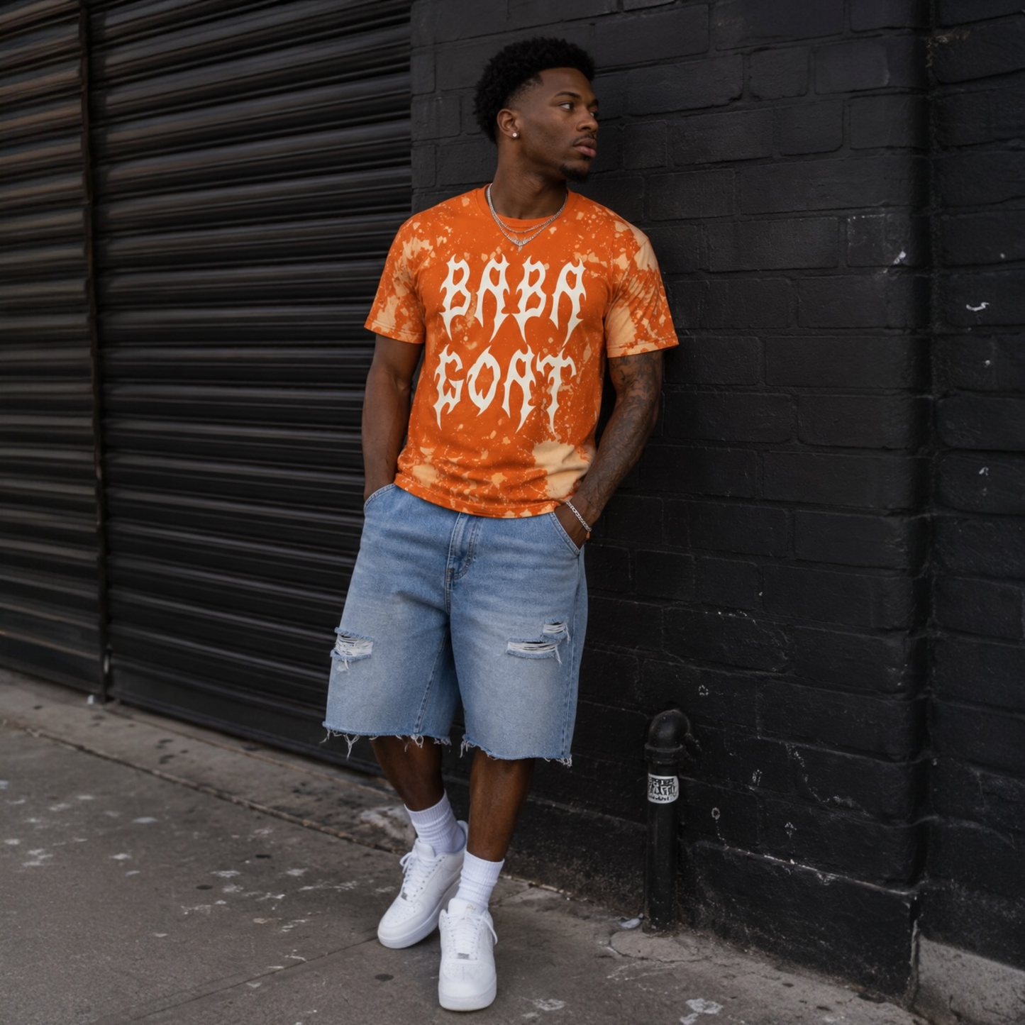 Exploratory Bleach Wash Streetwear T-Shirt