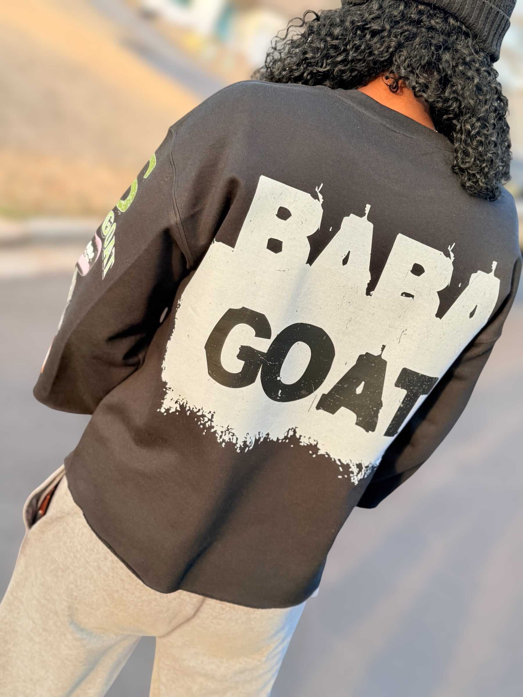Premium cropped sweater streetwear fashion aesthetic BABA GOAT