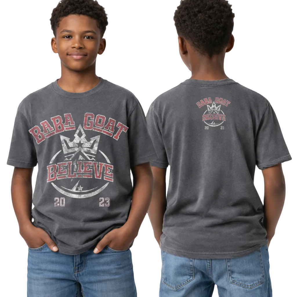BABA GOAT “Future GOAT – Believe” Vintage Youth Heavyweight Tee