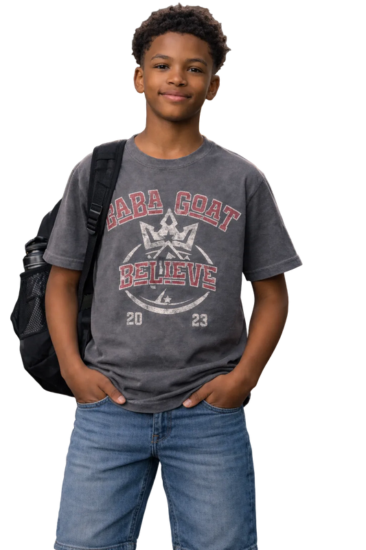 BABA GOAT “Future GOAT – Believe” Vintage Youth Heavyweight Tee