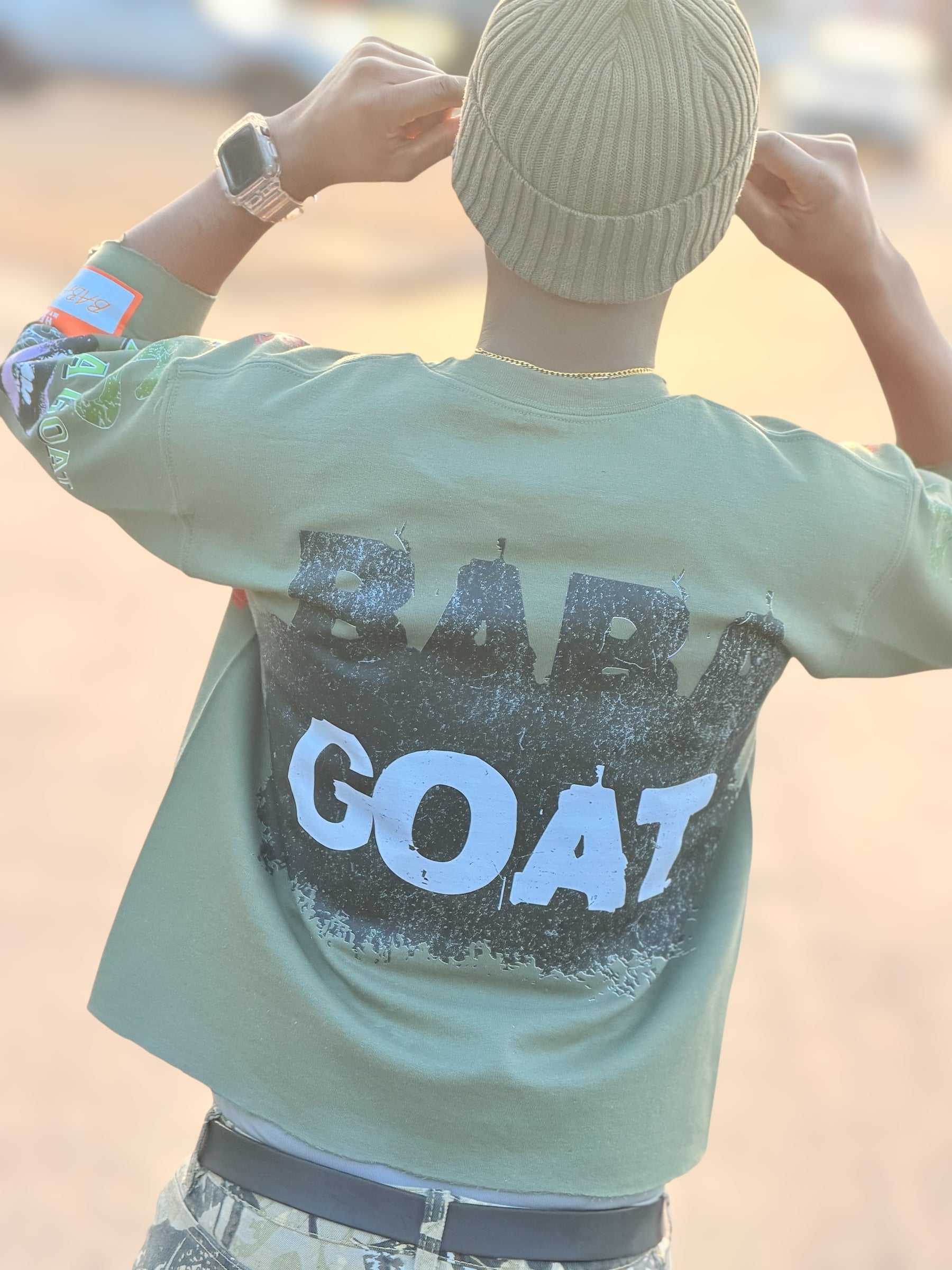 Premium cropped sweater streetwear fashion aesthetic BABA GOAT