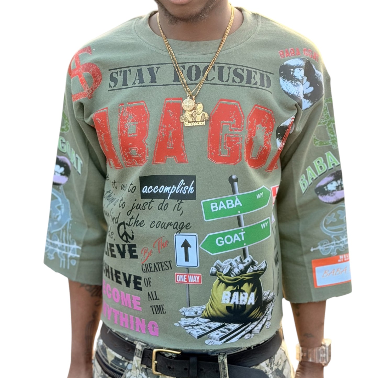 Streetwear Graffiti Message Cropped Sweater shirt