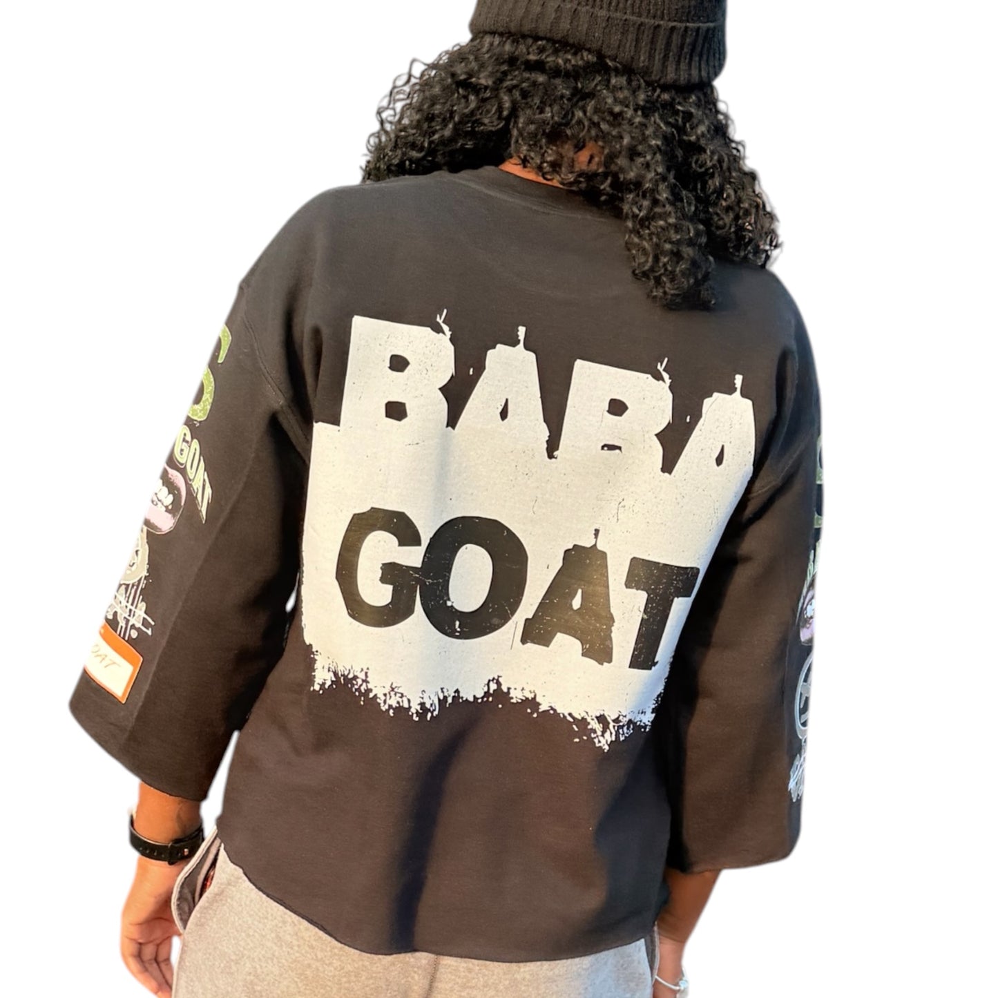 Streetwear Graffiti Message Cropped Sweater shirt
