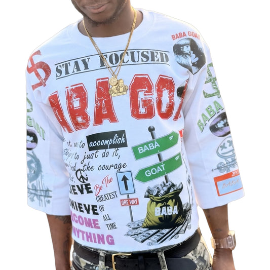Streetwear Graffiti Message Cropped Sweater shirt