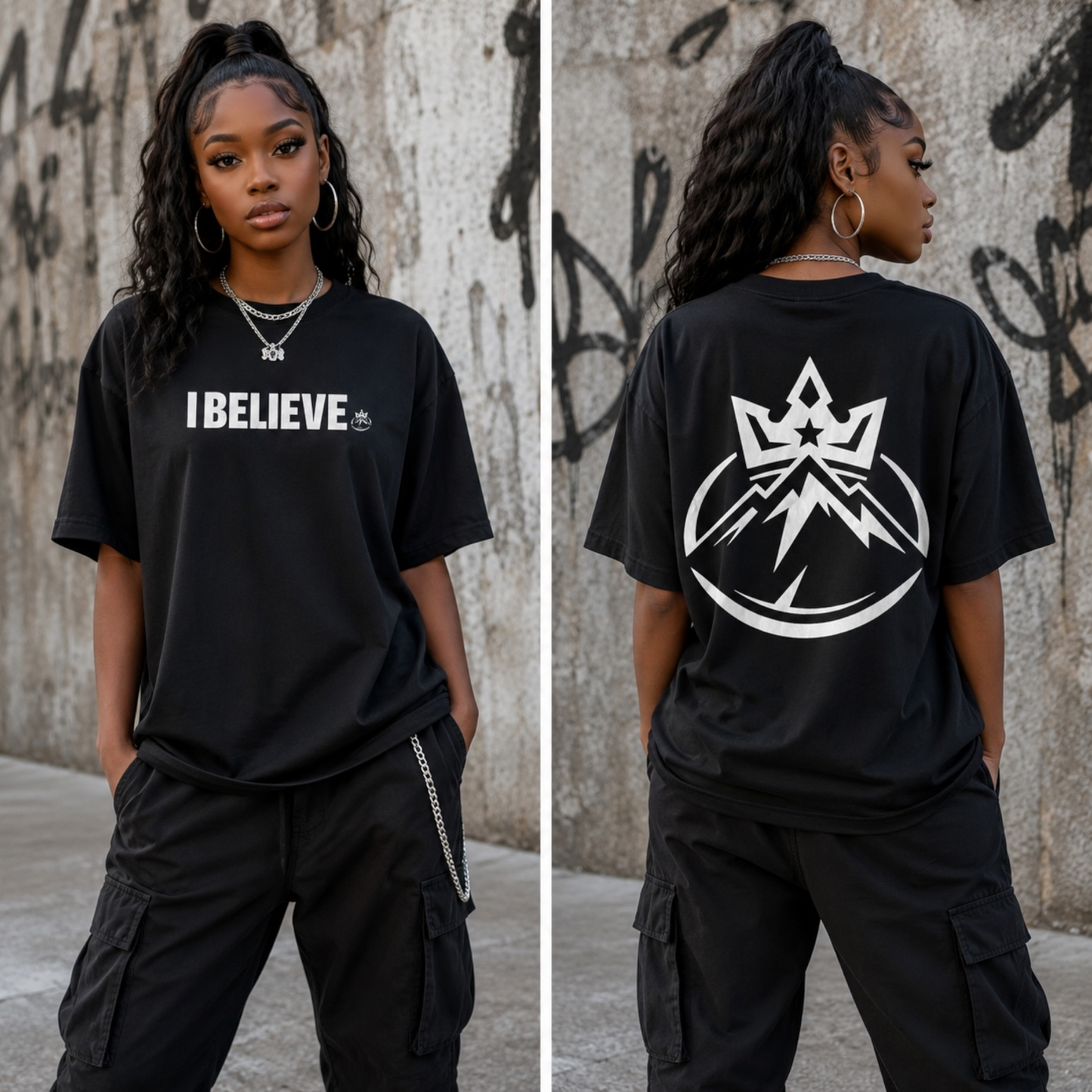 I BELIEVE STREETWEAR Logo Graphic T-Shirt