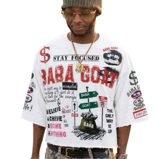 Streetwear Graffiti Message Cropped Sweater shirt
