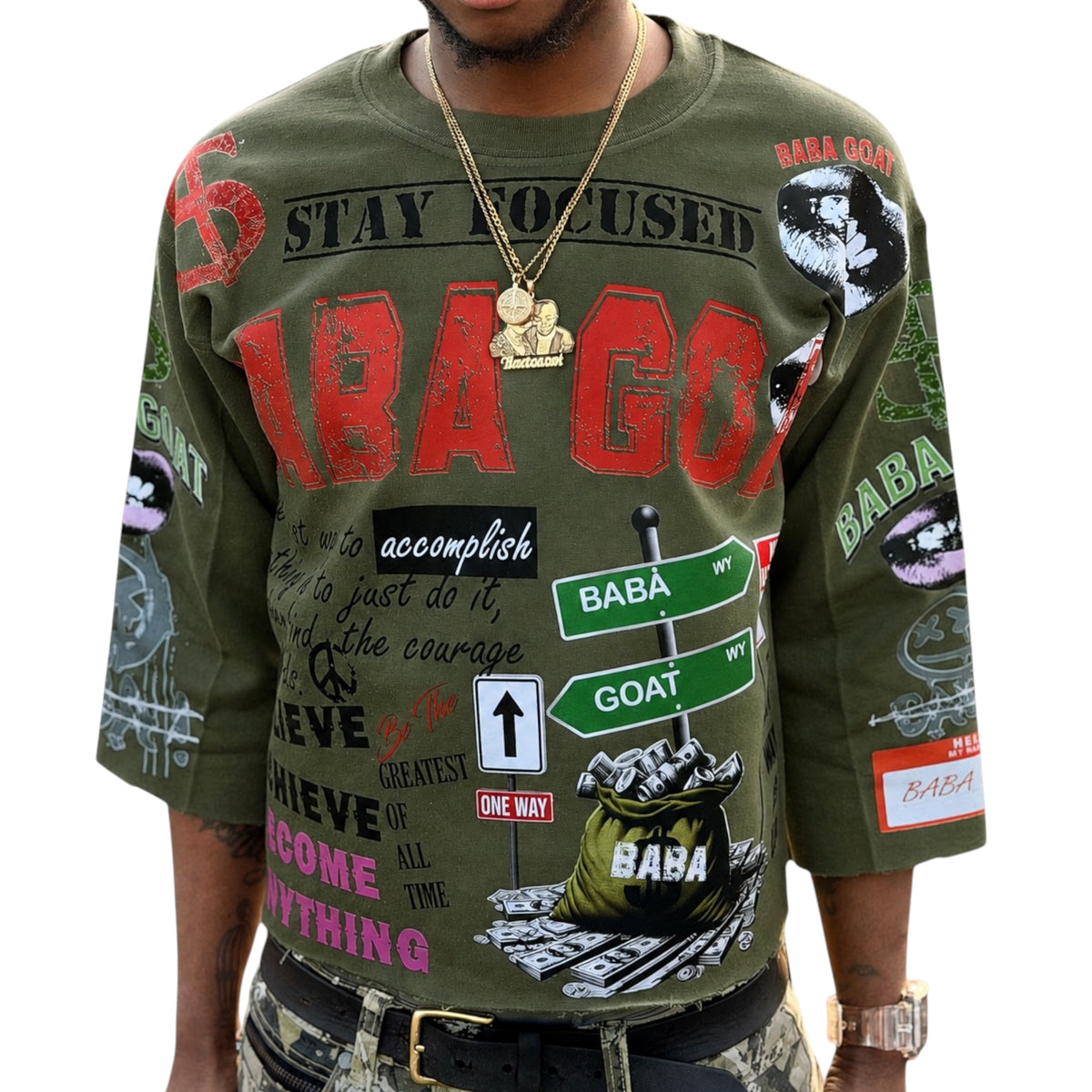 Streetwear Graffiti Message Cropped Sweater shirt