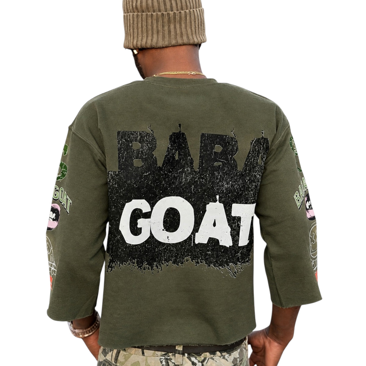 Streetwear Graffiti Message Cropped Sweater shirt