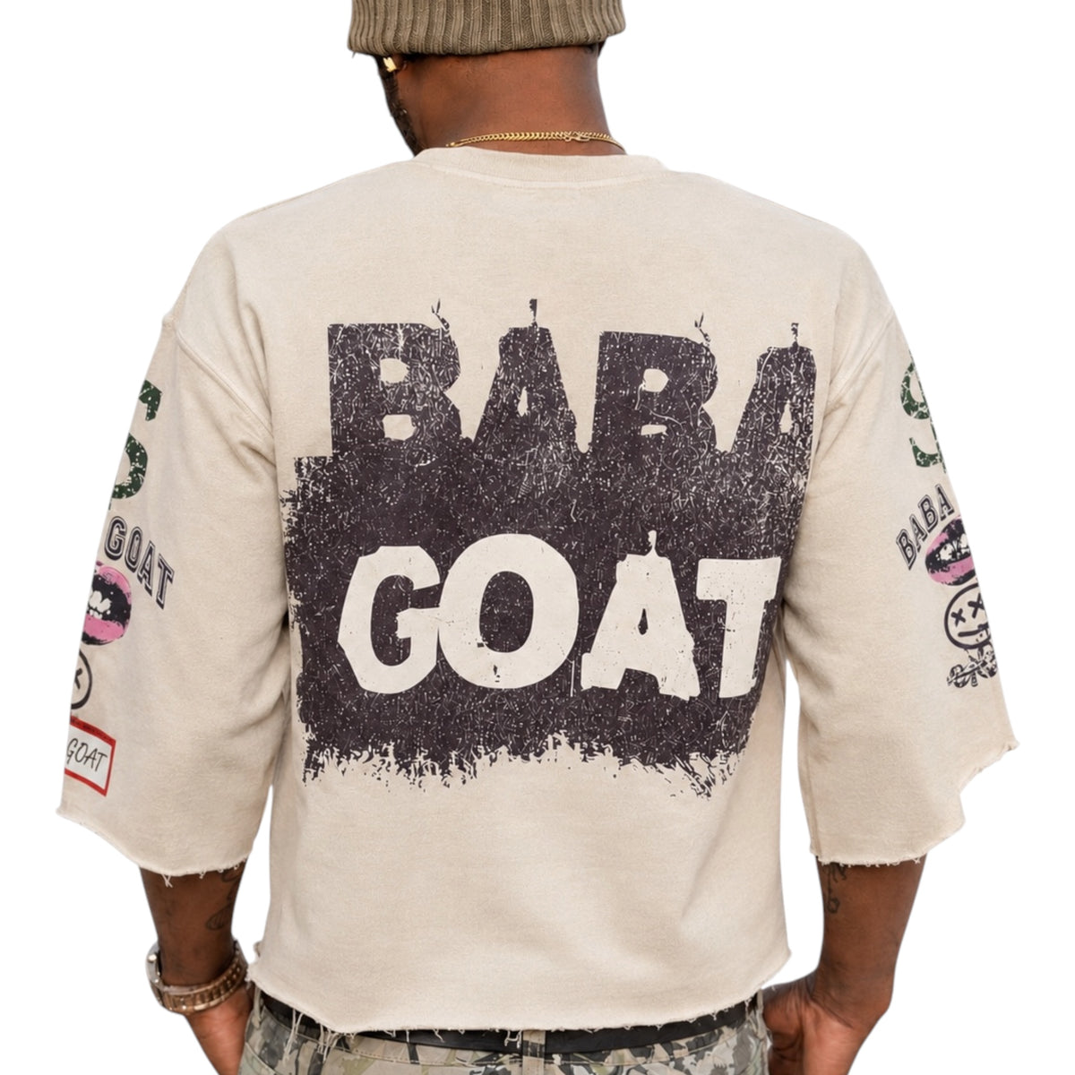 Streetwear Graffiti Message Cropped Sweater shirt