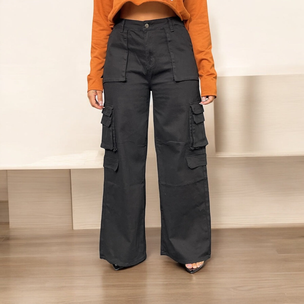 Plus Size Wide Leg Cargo Pants