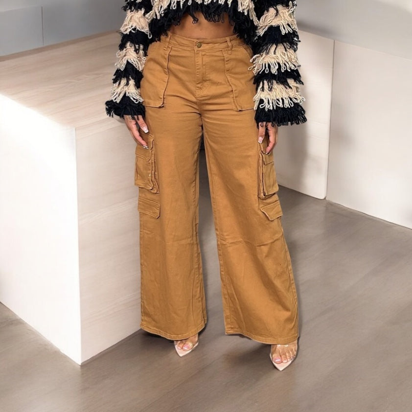 Plus Size Wide Leg Cargo Pants