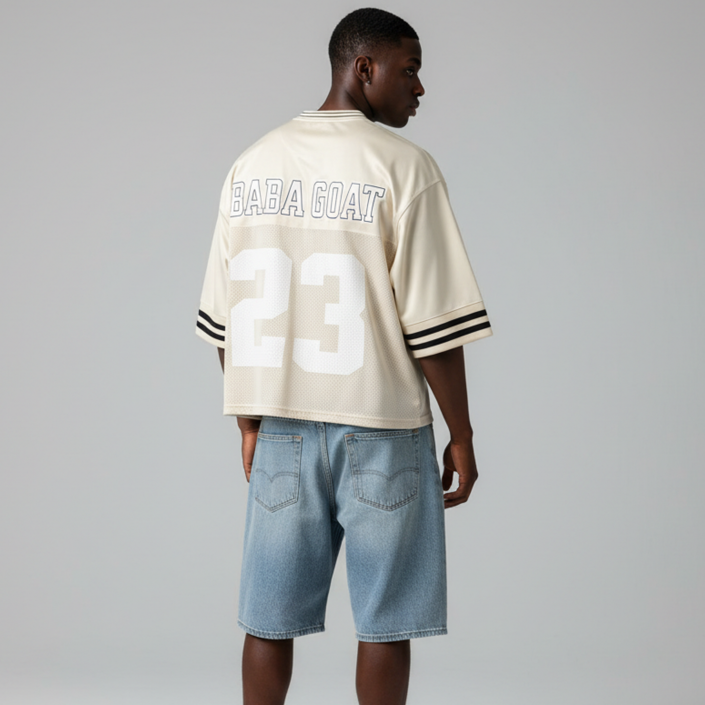 23 Jersey Cropped Oversized Top for Trendy Style