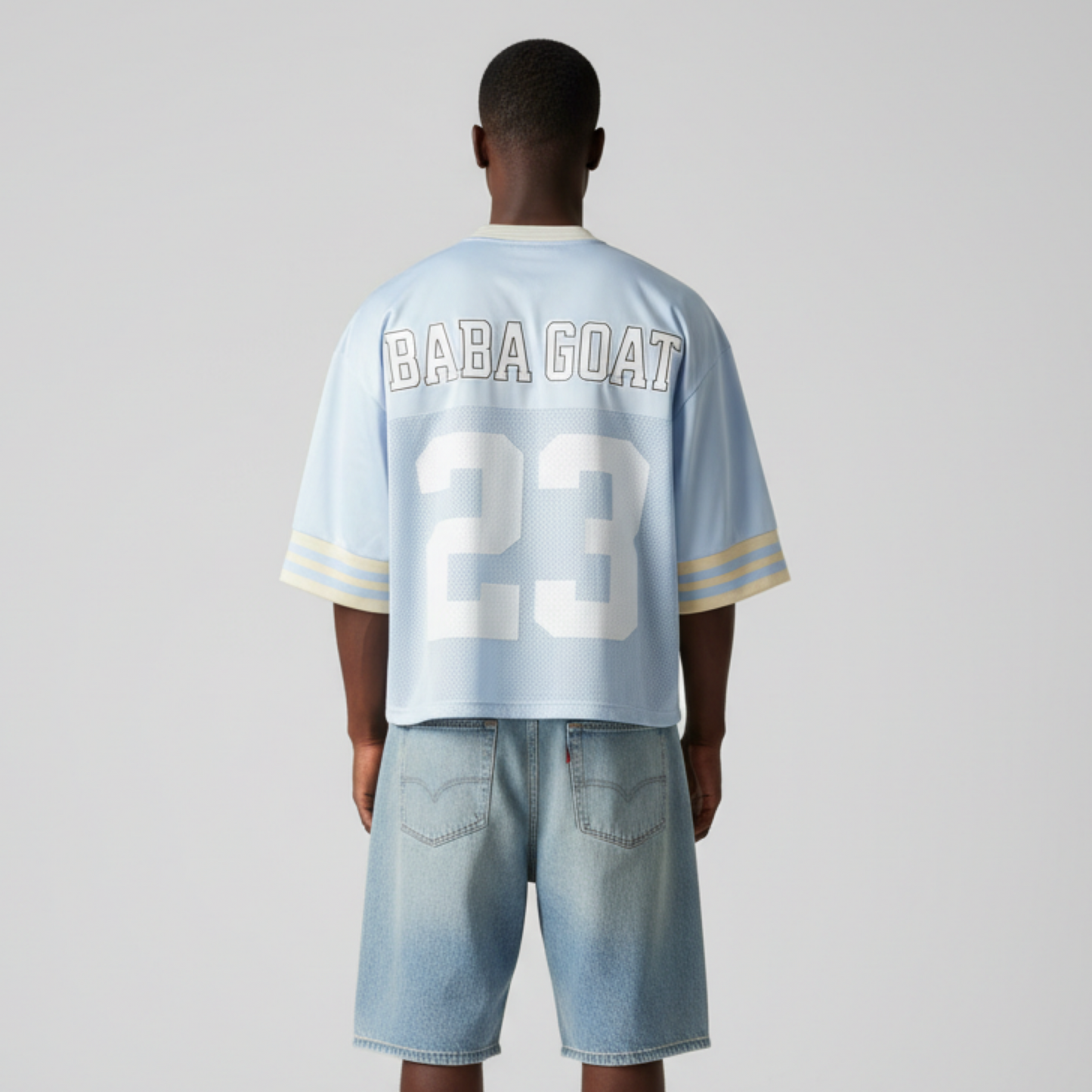 23 Jersey Cropped Oversized Top for Trendy Style