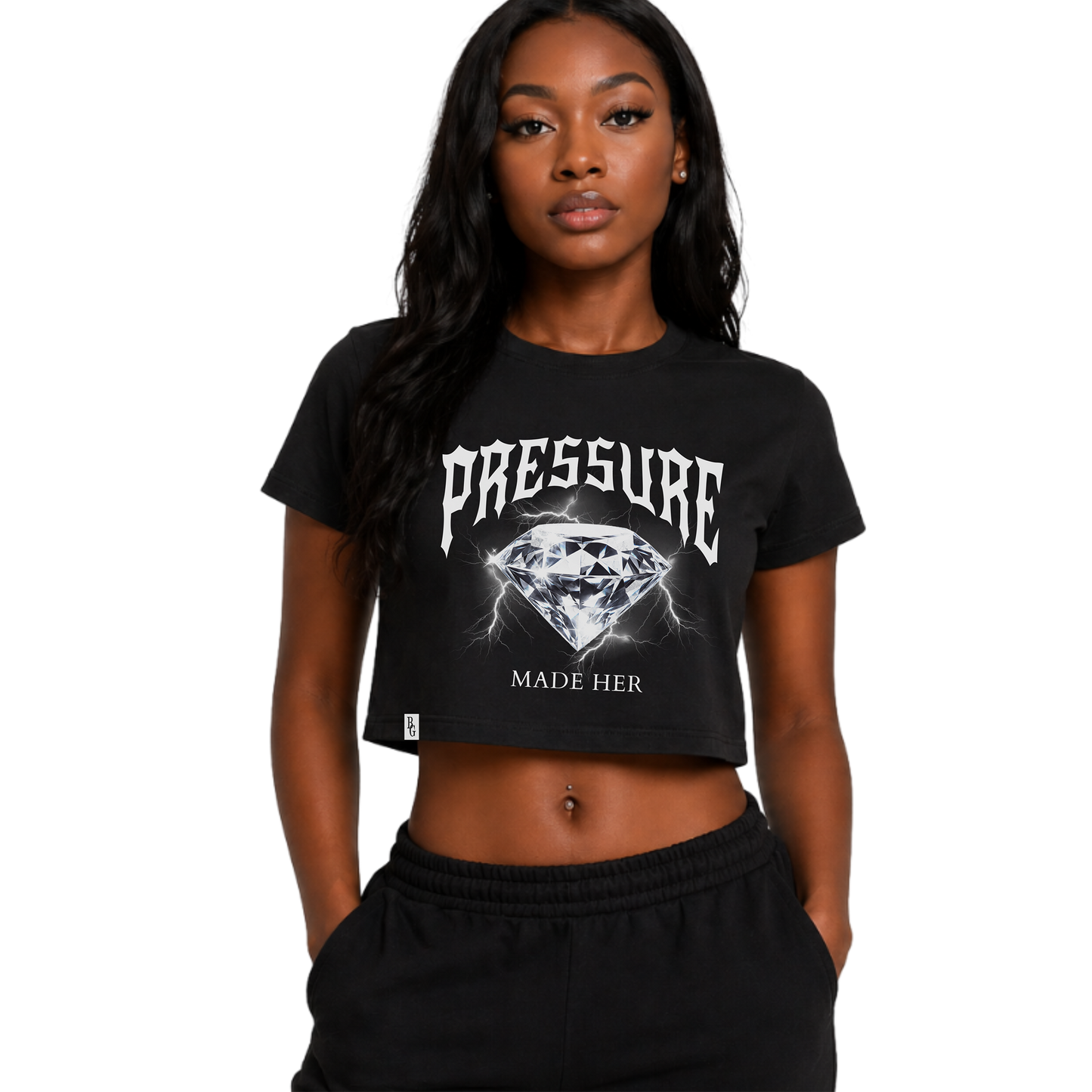 Pressure Made Her Cropped Tee