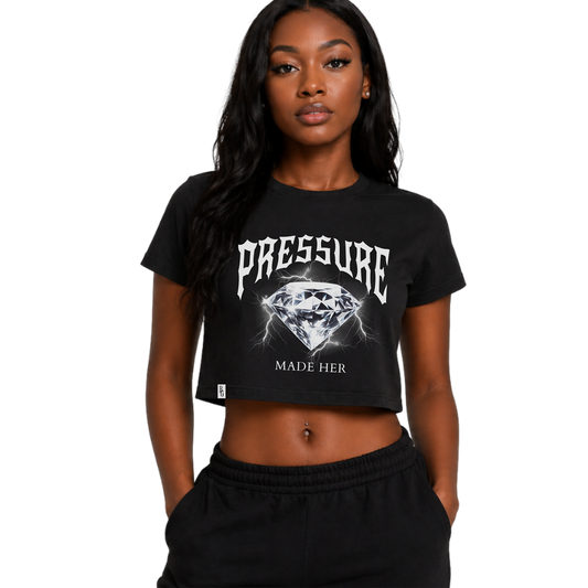 Pressure Made Her Cropped Tee