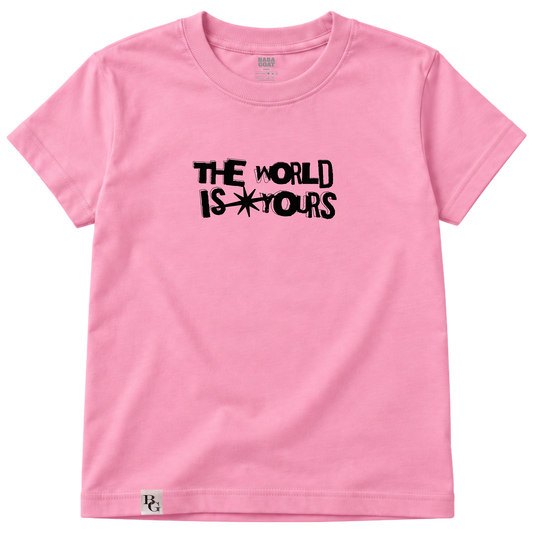 The World Is Yours Youth Graphic Tee – Pink