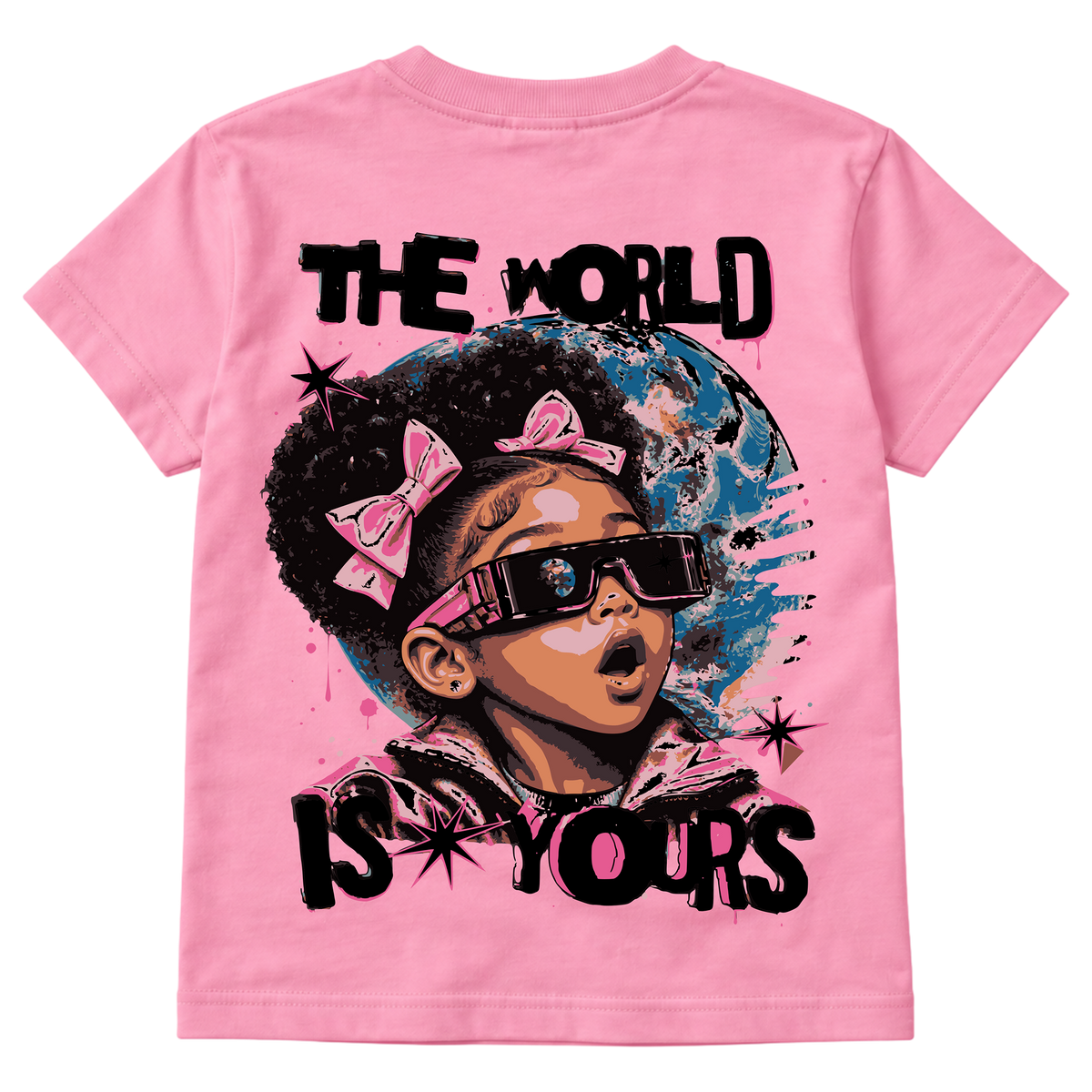 The World Is Yours Youth Graphic Tee – Pink