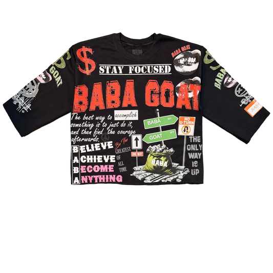 Streetwear Graffiti Message Cropped Sweater shirt New Addition