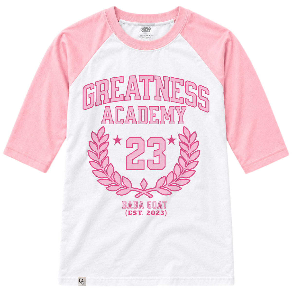 Greatness Academy 23 Youth Raglan Tee – Pink Edition