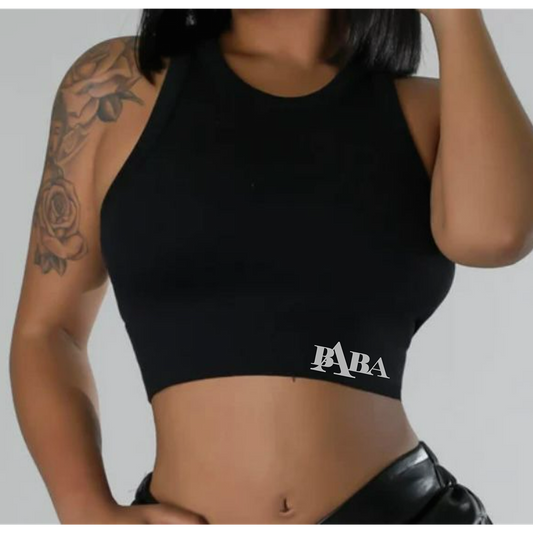 WOMAN RIBBED SEAMLESS CROP TOPS BABA