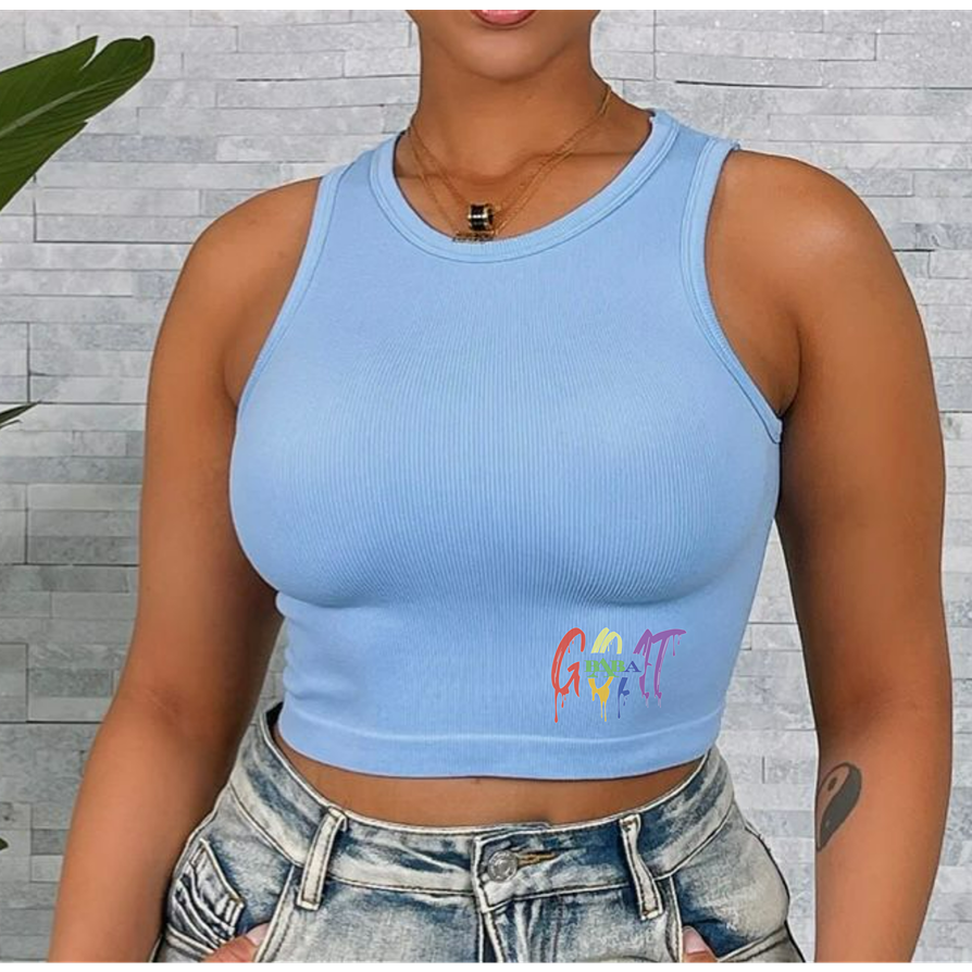 WOMAN RIBBED SEAMLESS CROP TOP 1008C