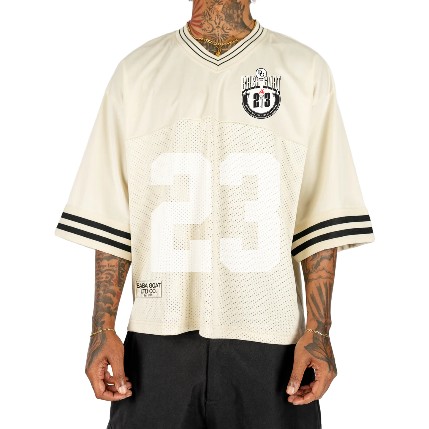 “23 Jersey” Cropped Oversized Jersey