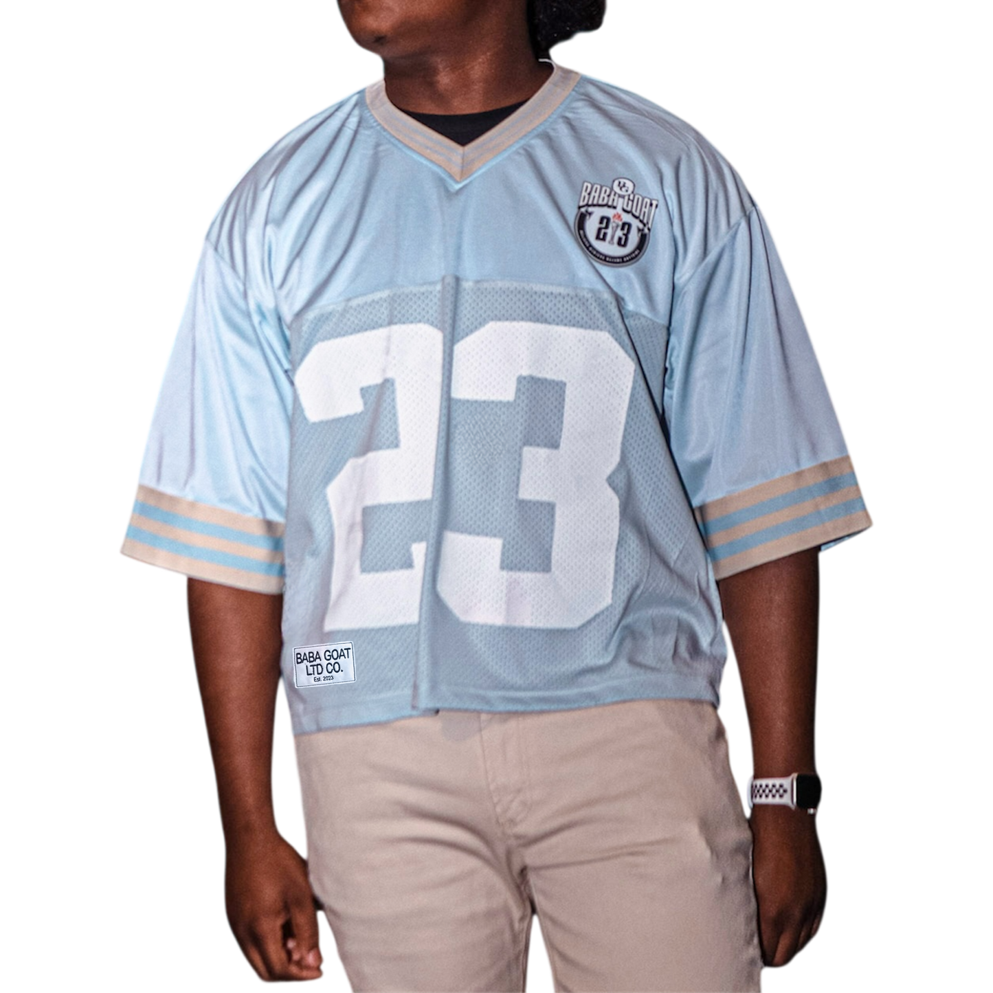 “23 Jersey” Cropped Oversized Jersey